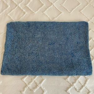 Pottery Barn Faye Linen Textured Lumbar Pillow Cover in Stormy Blue (16” x 26”)